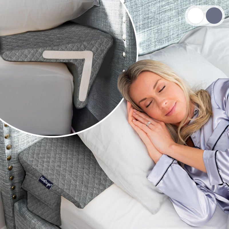 XetraDesign Bed Wedge Pillow for Headboard Gap Up to 7""  Triangle Pillow Wedge for Headboard Gap  Gap Filler for Bed  Mattress Wedge Gap Filler  Headboard Space Filler  Corner Pillow  Grey Double 54"" - Image 1